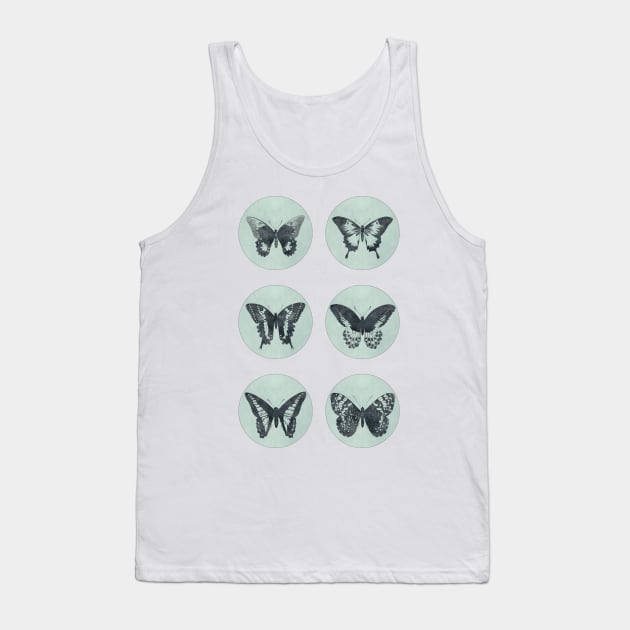 Vintage BUTTERFLIES mega sticker pack blue retro sketch edition Tank Top by Naumovski